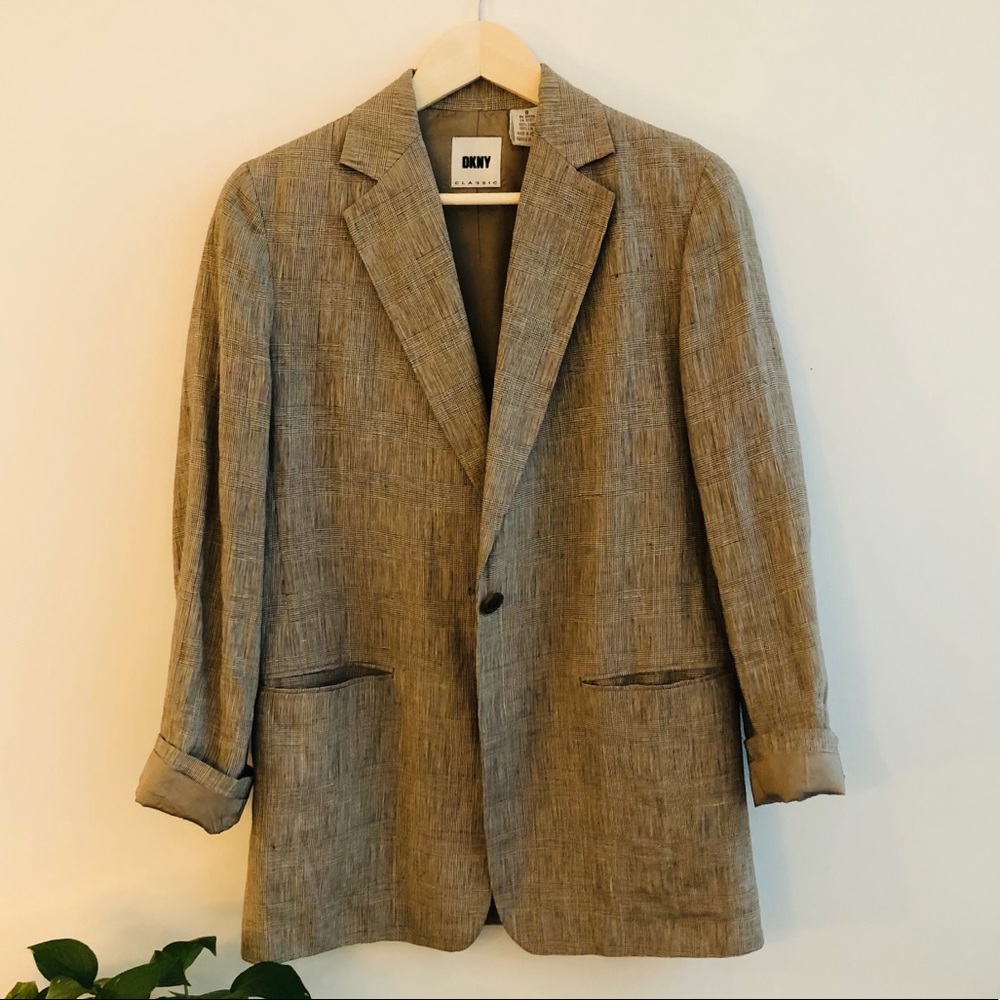 DKNY Classics 100% linen oversized blazer -Size 8